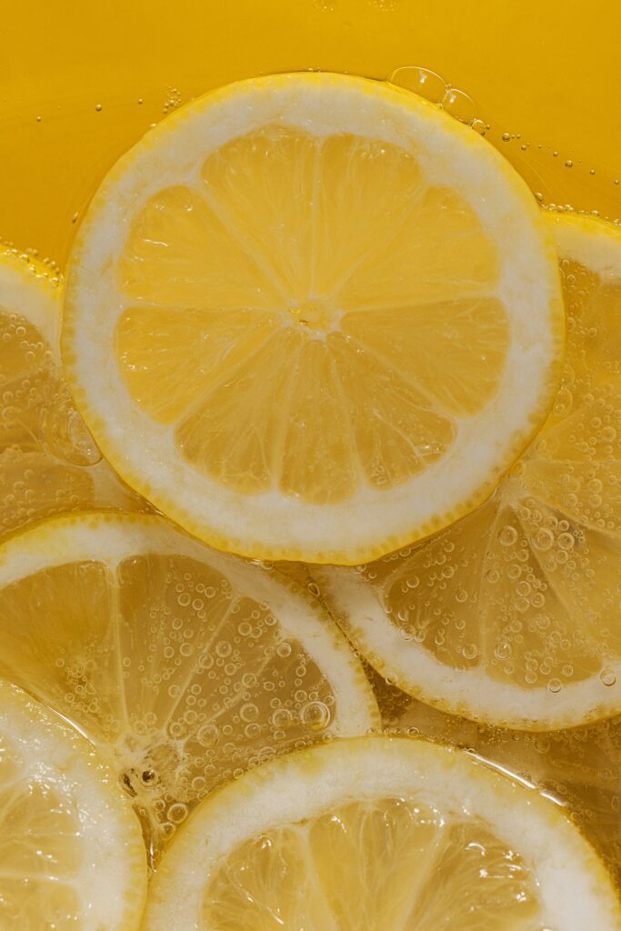 lemon slices in a drink