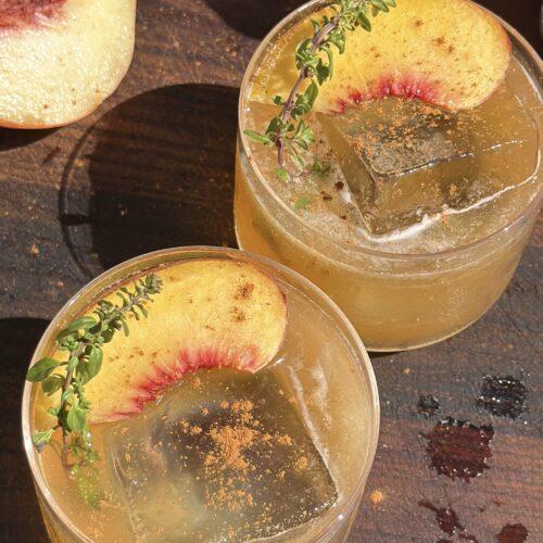 peach bourbon smash