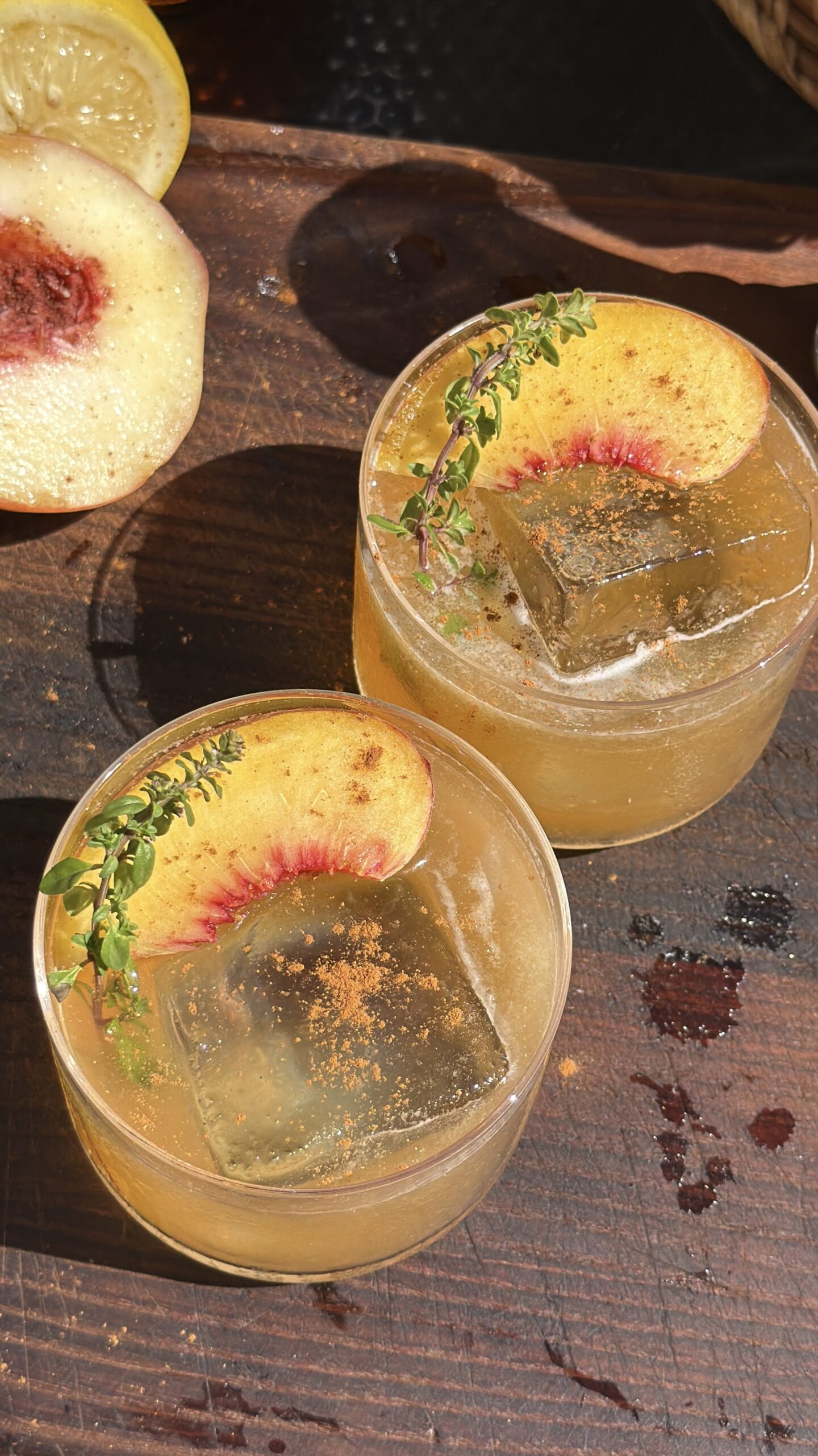 Peach Thyme Bourbon Smash