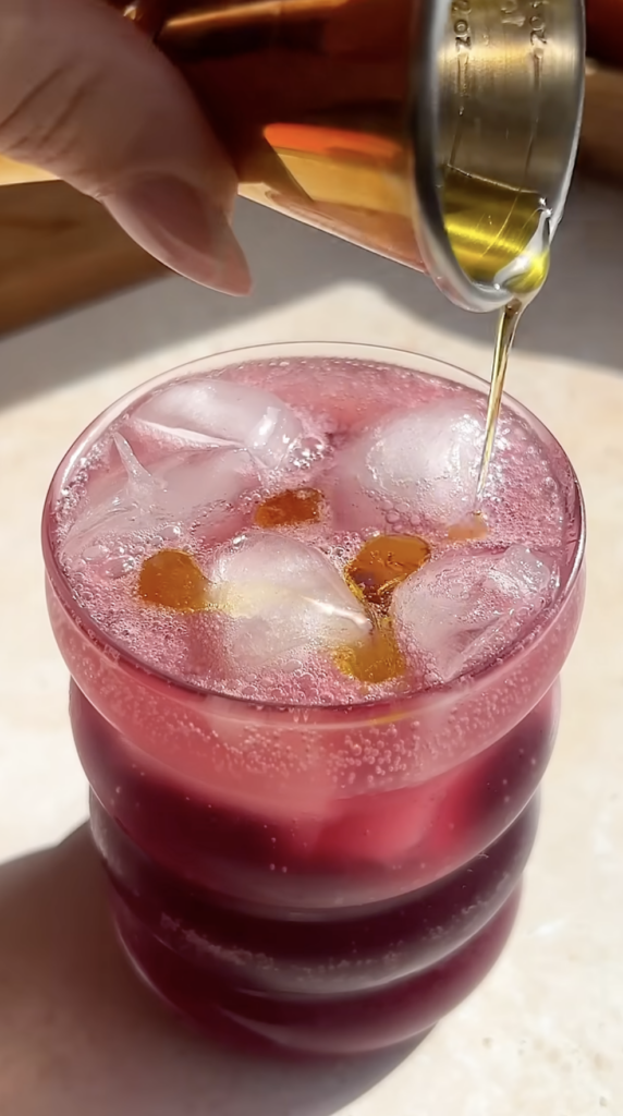topping a Lambrusco Spritz with amaro