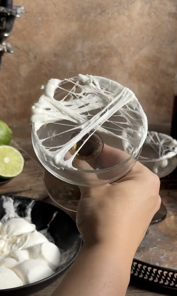 marshmallow cobweb for cobweb cosmo cocktail