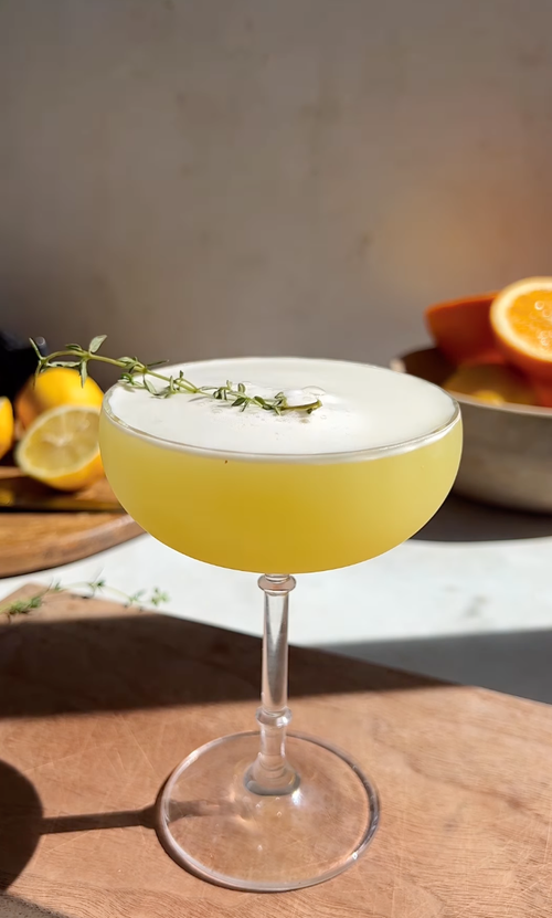 Smoked Thyme Bianco Negroni Sour