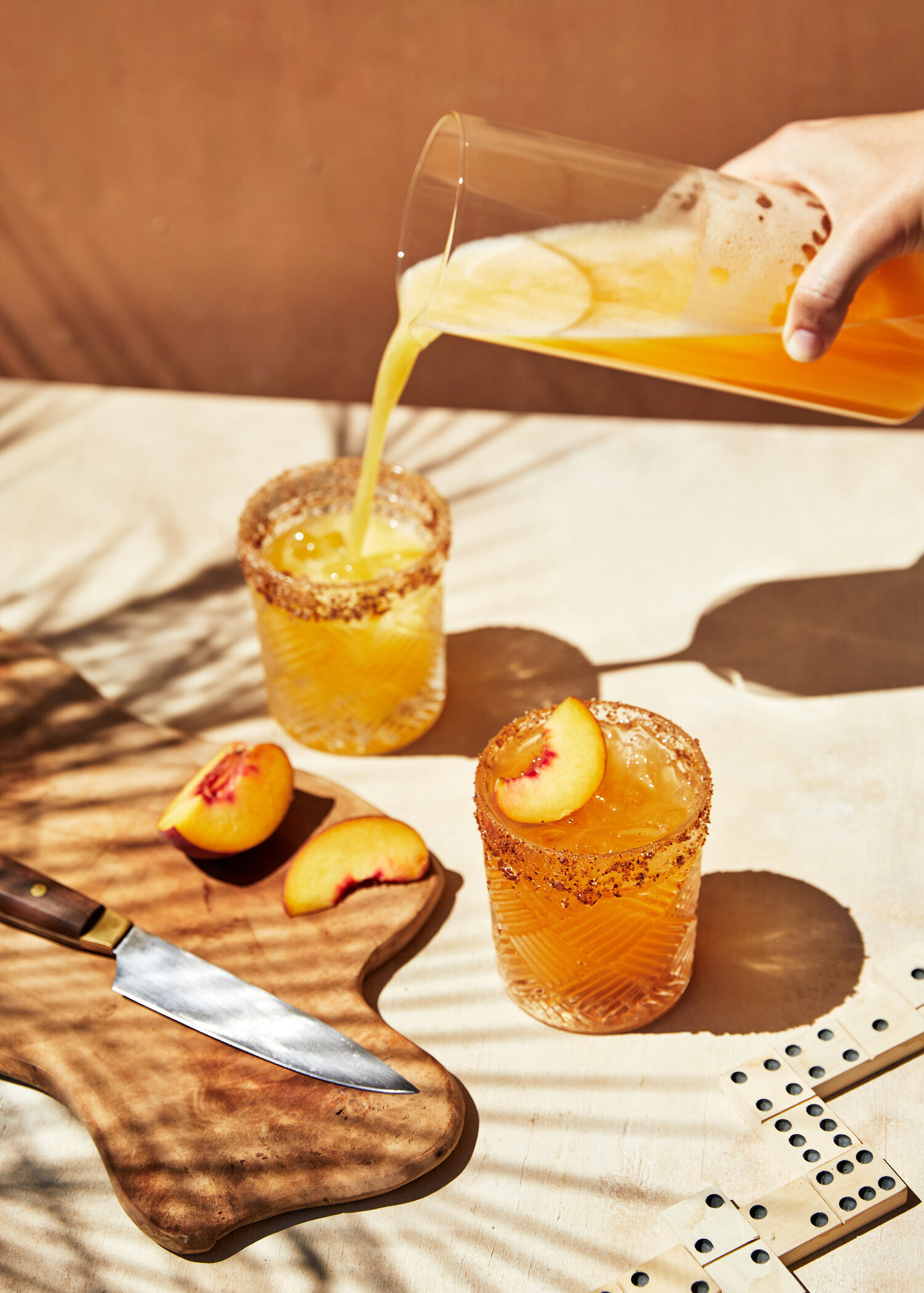 Sweet Like Honey Peach Mezcal Margarita Recipe