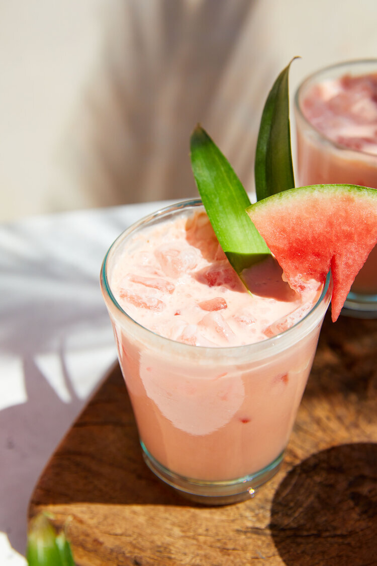 Blended Watermelon Rum Sorbet 