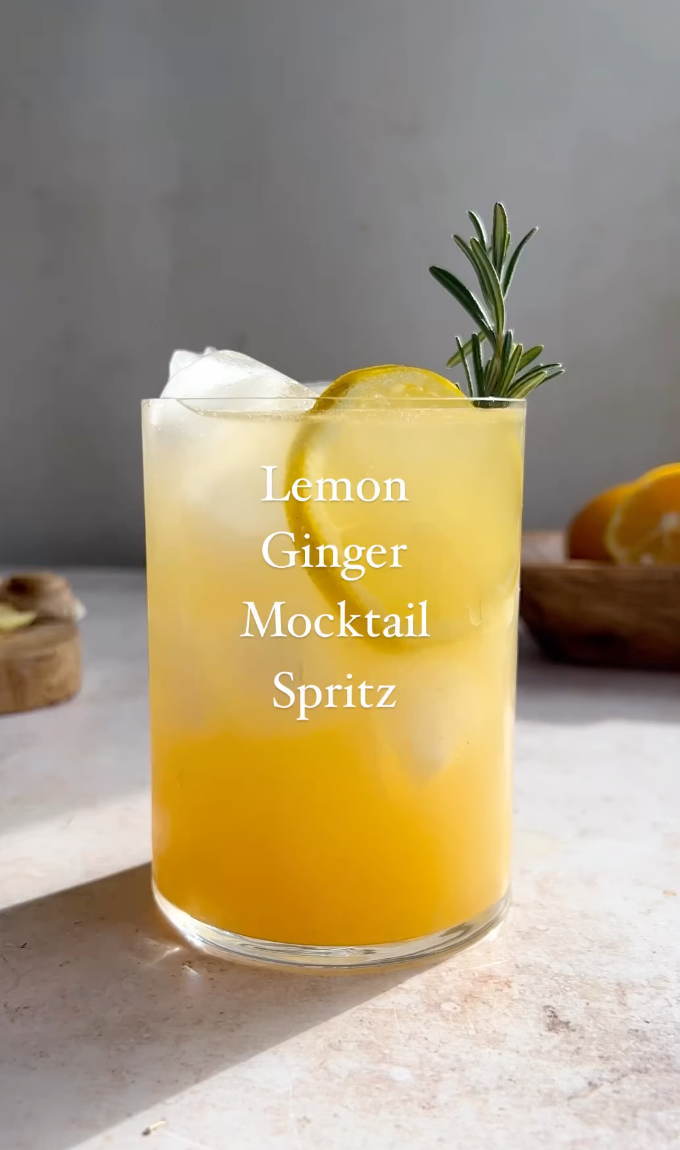 Lemon Ginger Mocktail Spritz