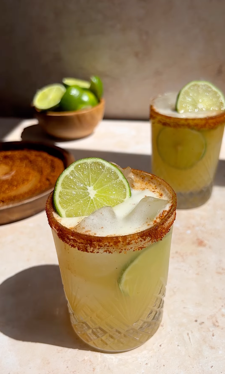 Spicy Pineapple Margaritas made for two