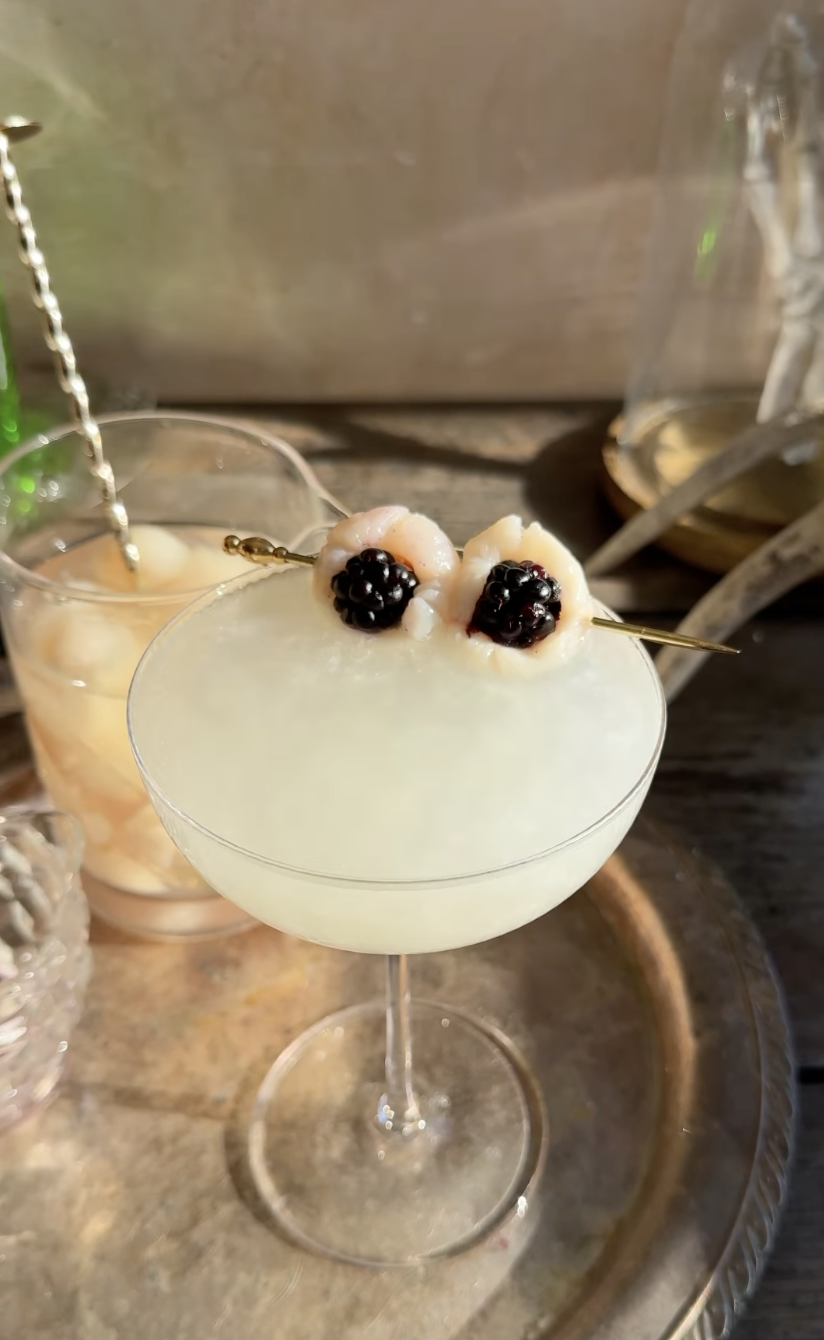 Lychee Martini, Halloween eyeball garnish