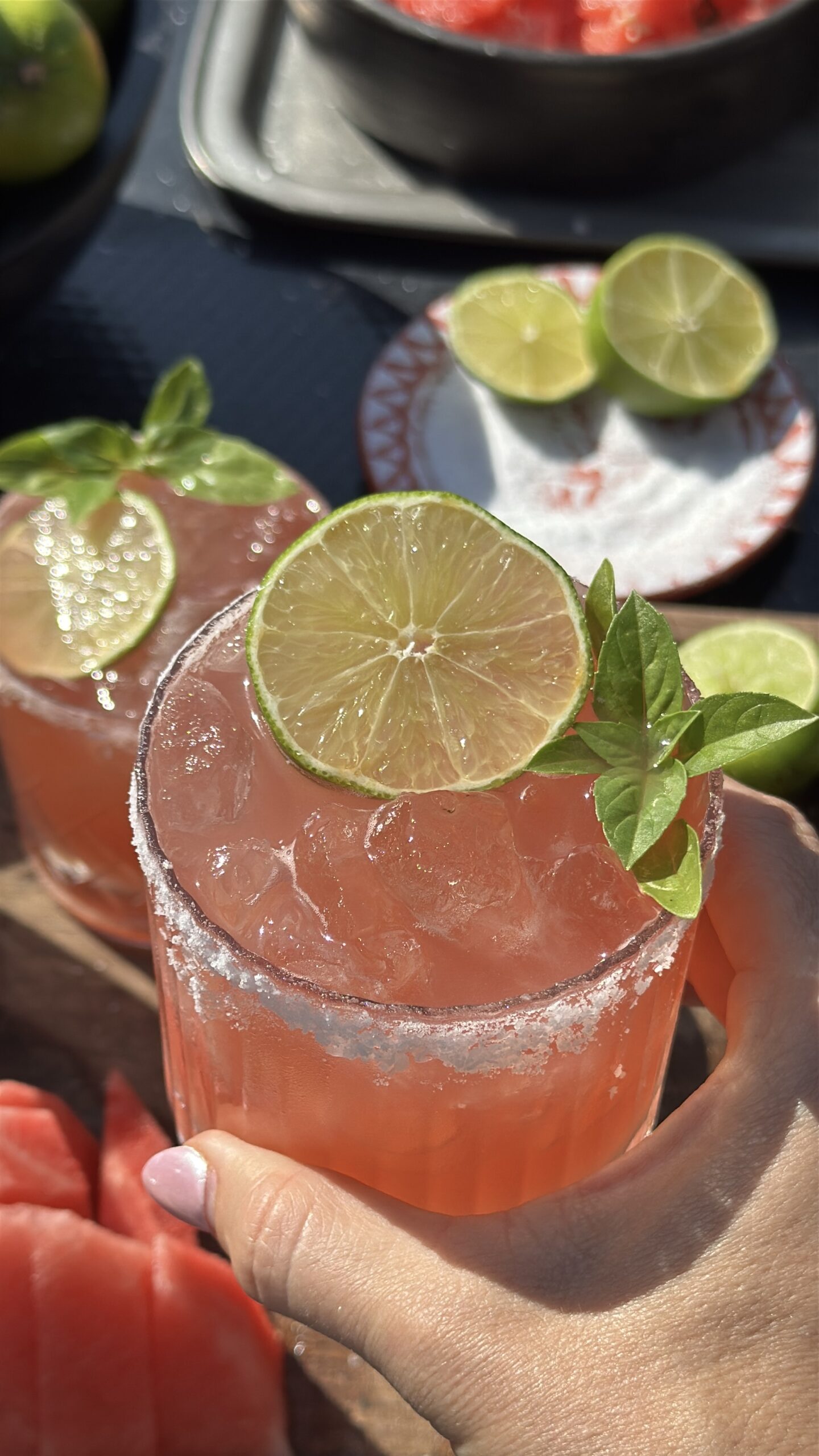 Salted Watermelon Margarita (For Two)