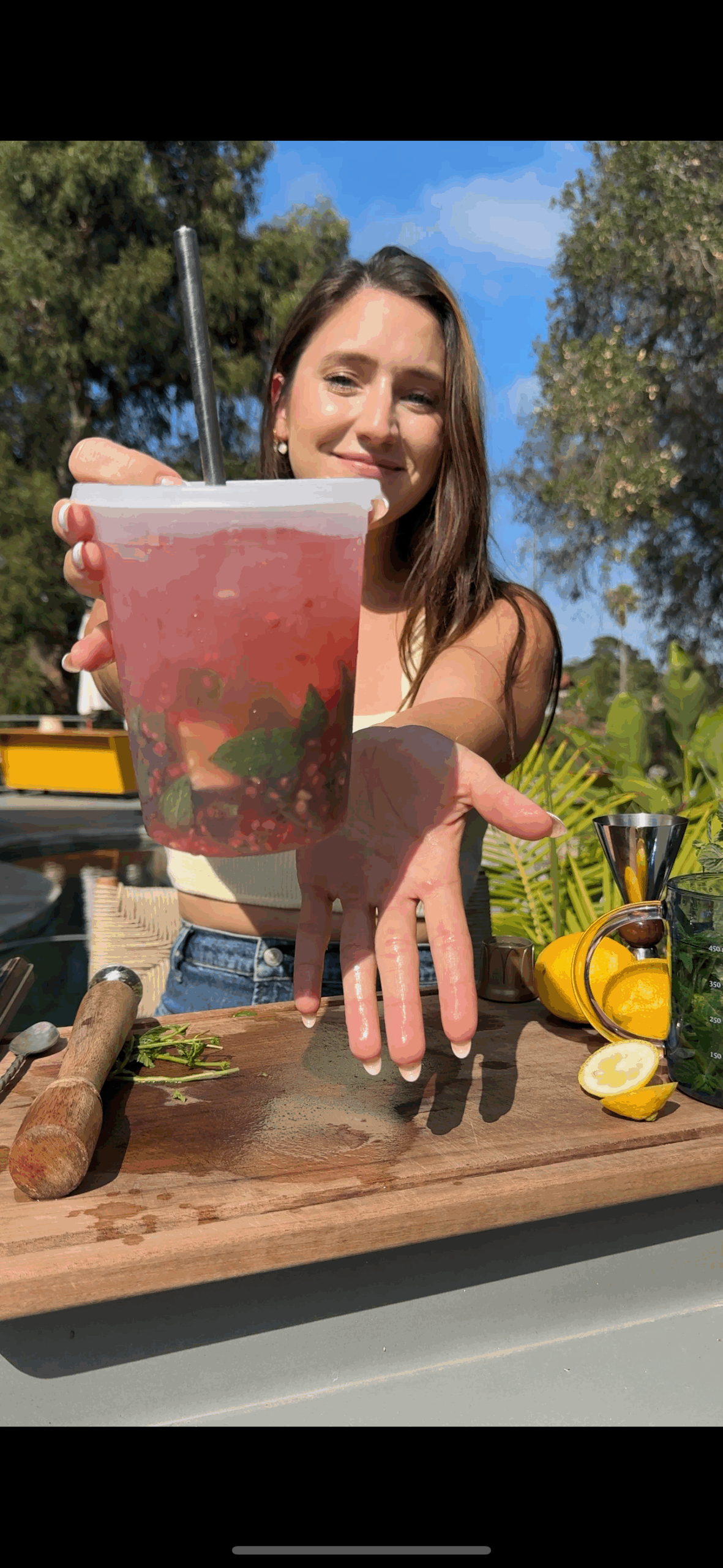 Raspberry Hugo Spritz (in a Deli Container)