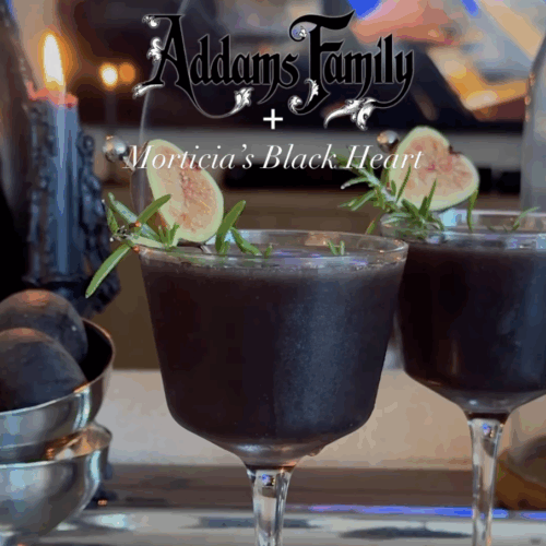 Morticia's black heart halloween cocktail