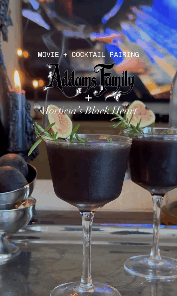 Morticia's black heart halloween cocktail