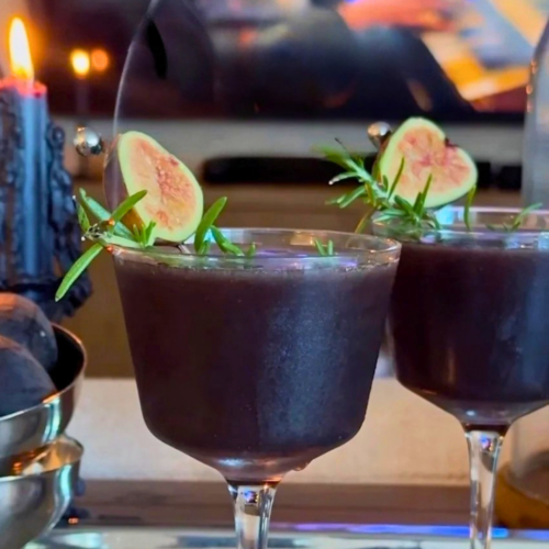 Morticia's black heart halloween cocktail