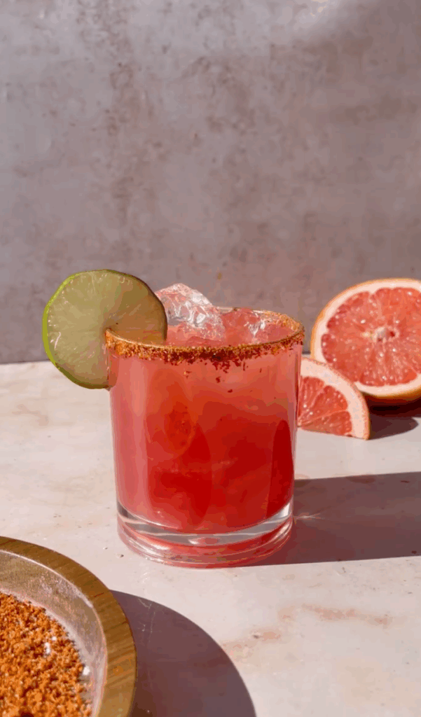 spicy pomegranate paloma