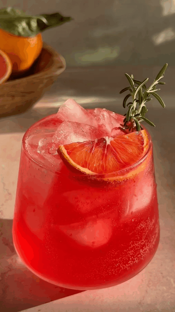 blood orange mocktail spritz