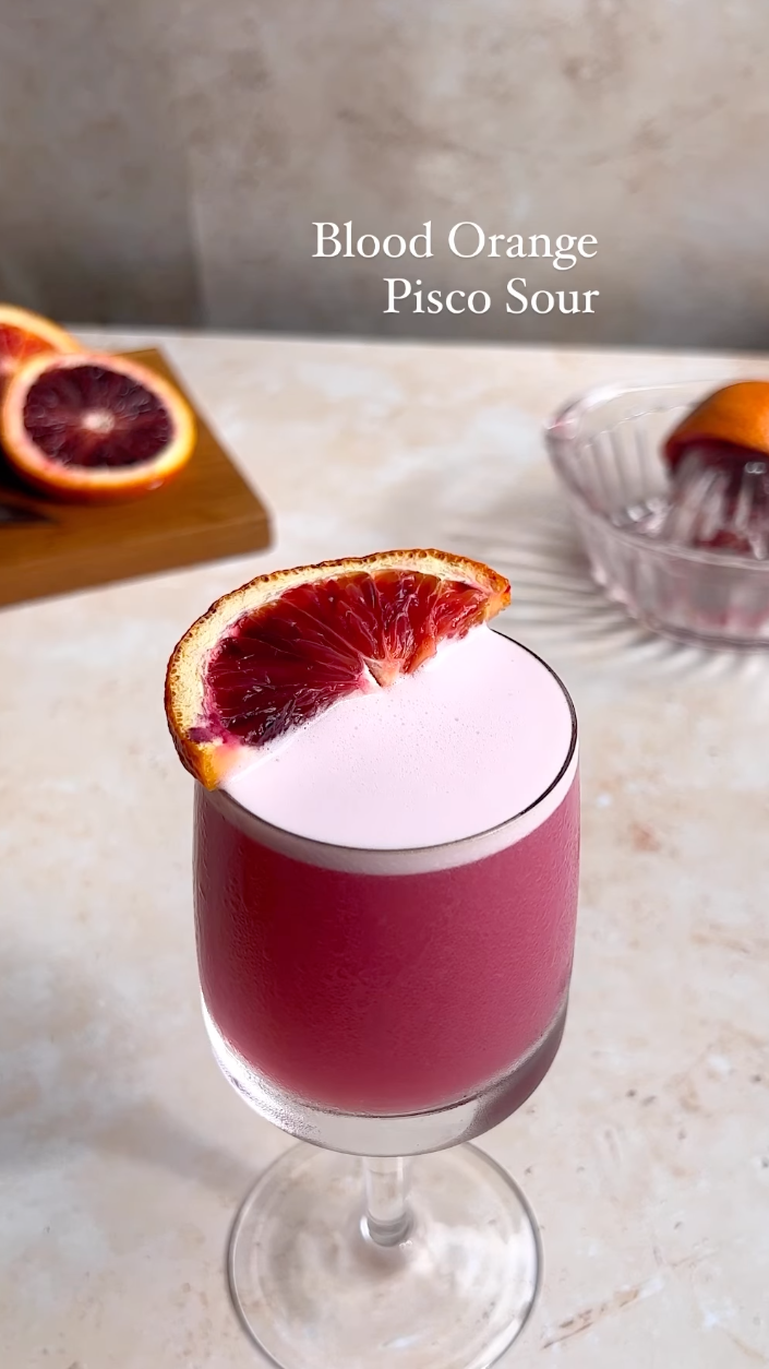blood orange pisco sour