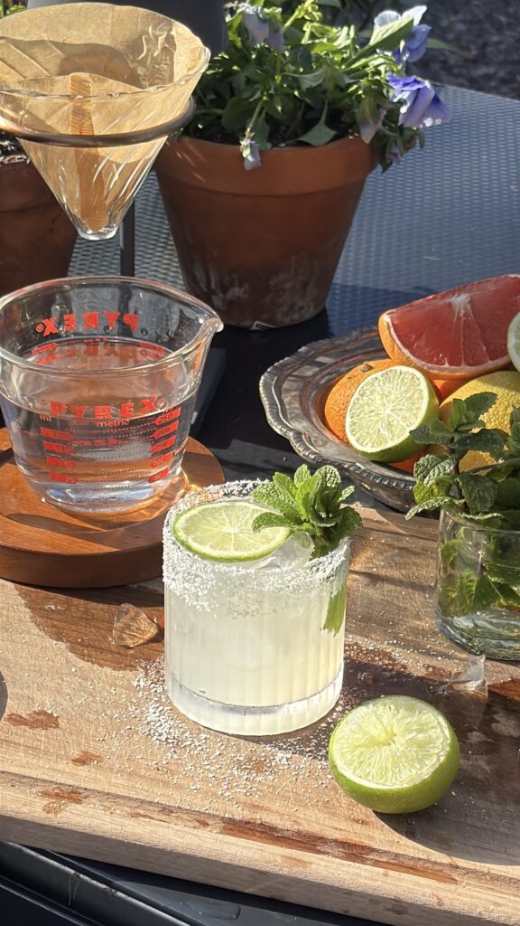 coconut oil washed tequila for a coconut margajito