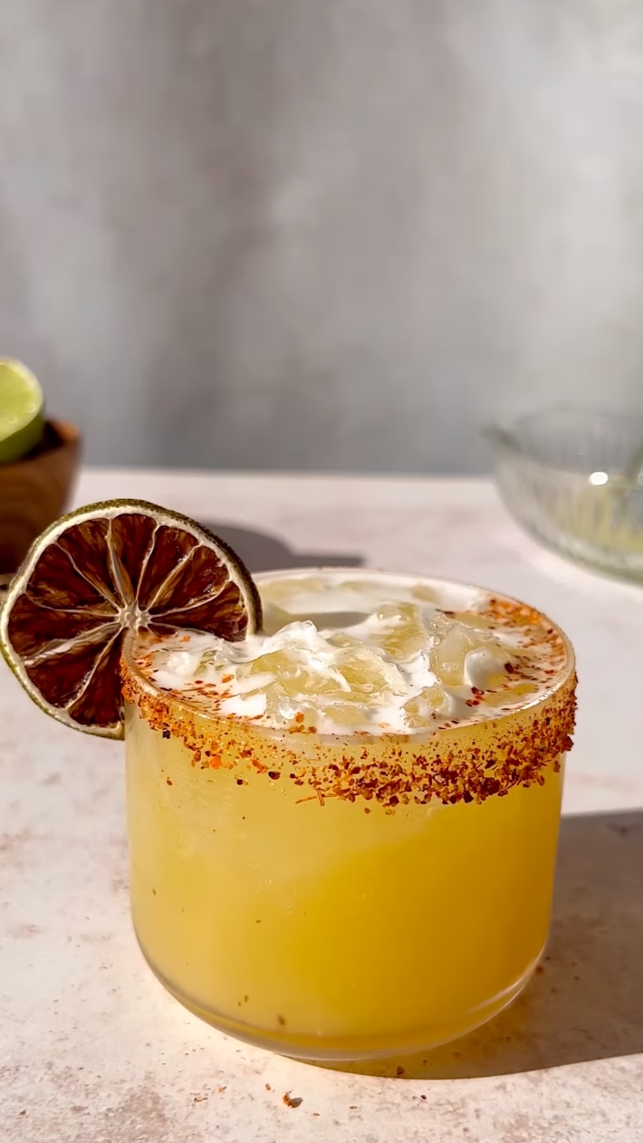 spicy pineapple margarita with jalapeno simple syrup
