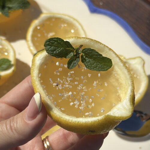 Irish whiskey sour lemon jello shot