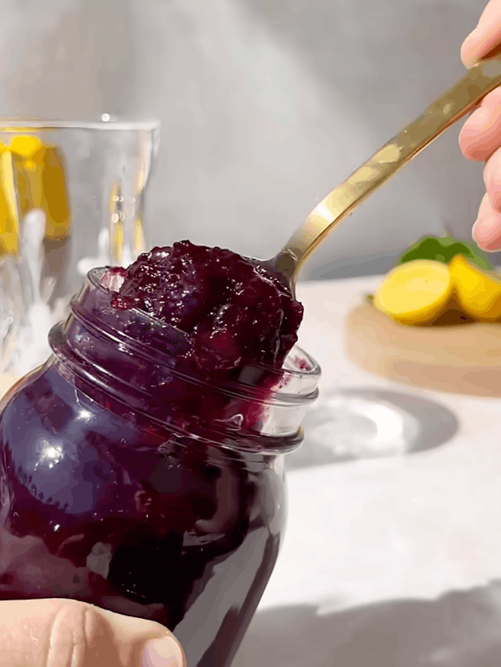 jam for a greek yogurt gin smash