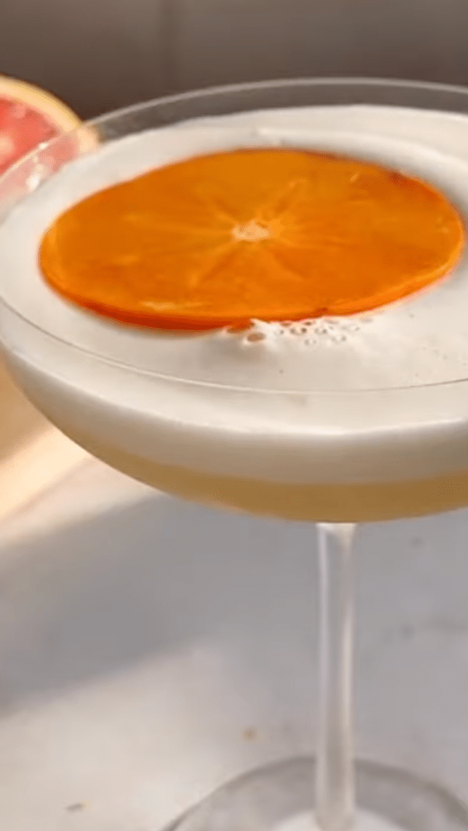 persimmon mezcal sour