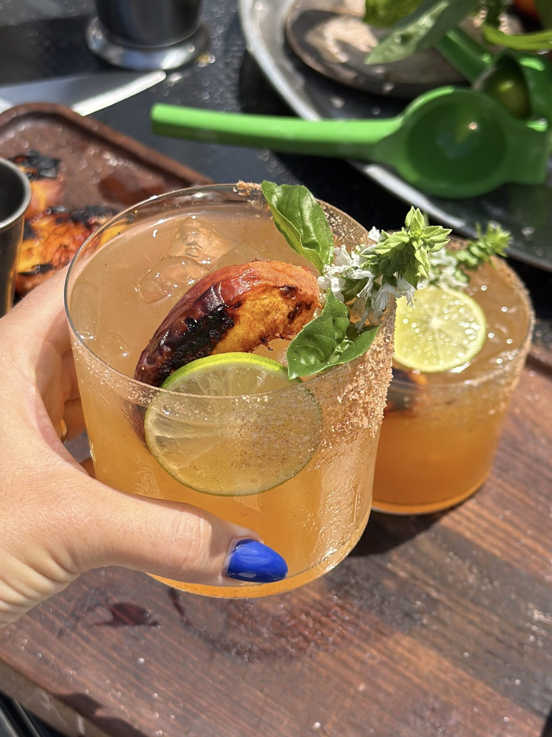 grilled peach margarita