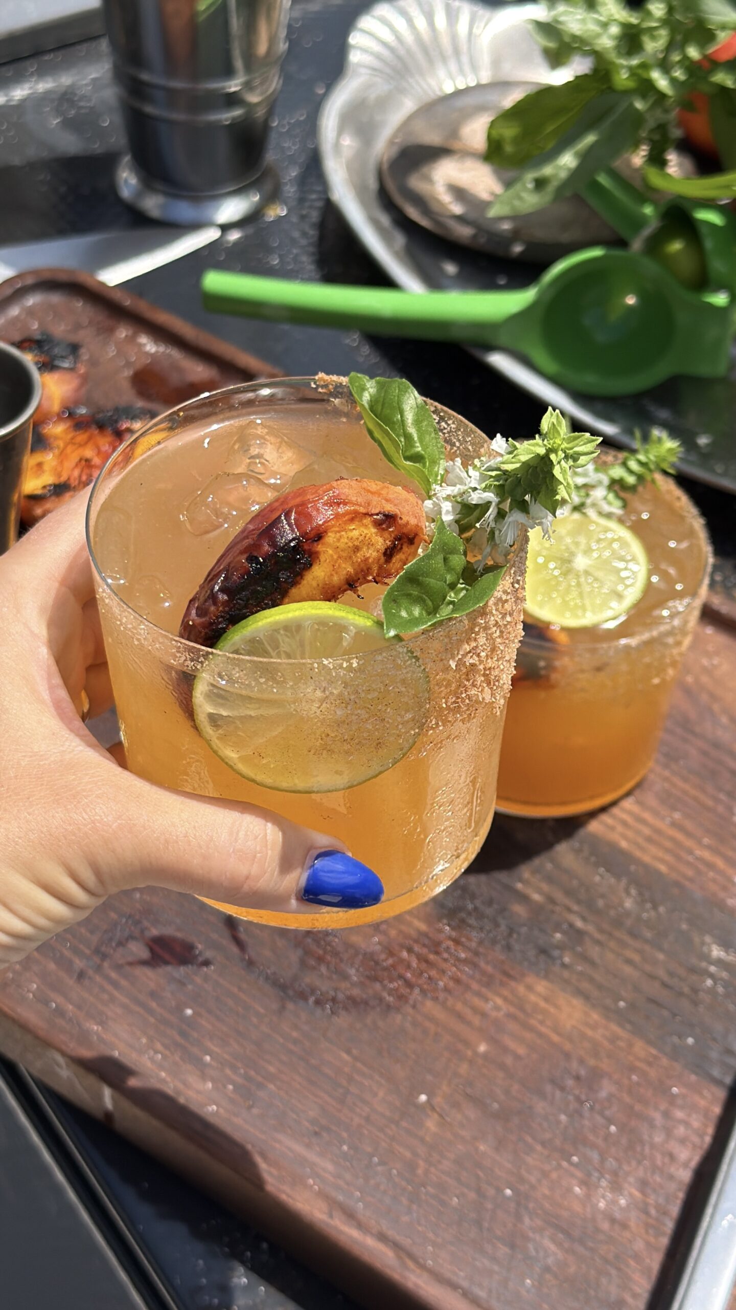 grilled peach margarita