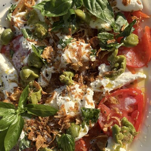 tomato burrata snack plate