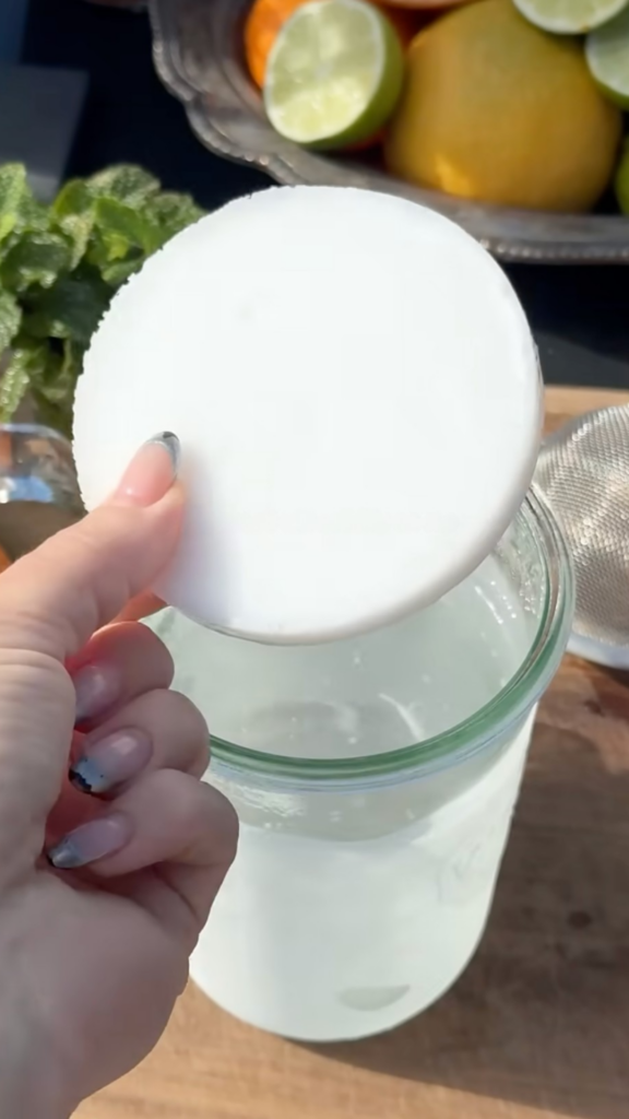 solidified coconut oil after fat washing tequila