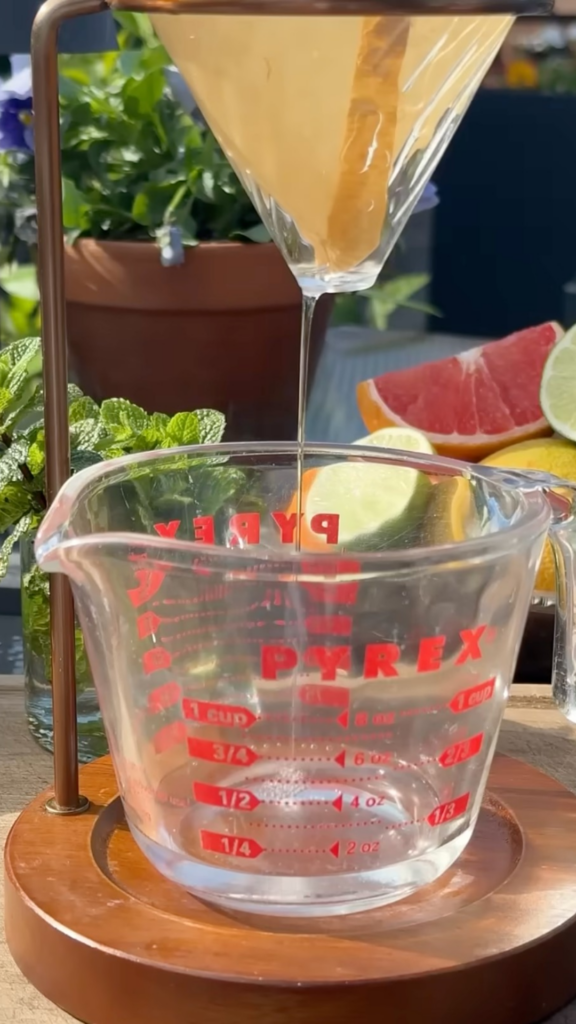 straining fat washed alcohol