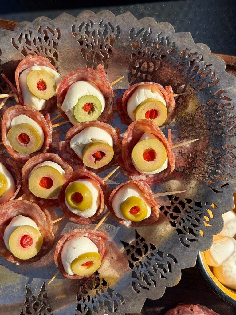 Halloween salami eyeball appetizer