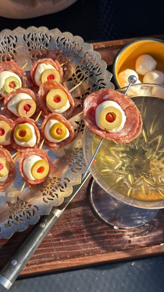 halloween salami eyeball appetizer