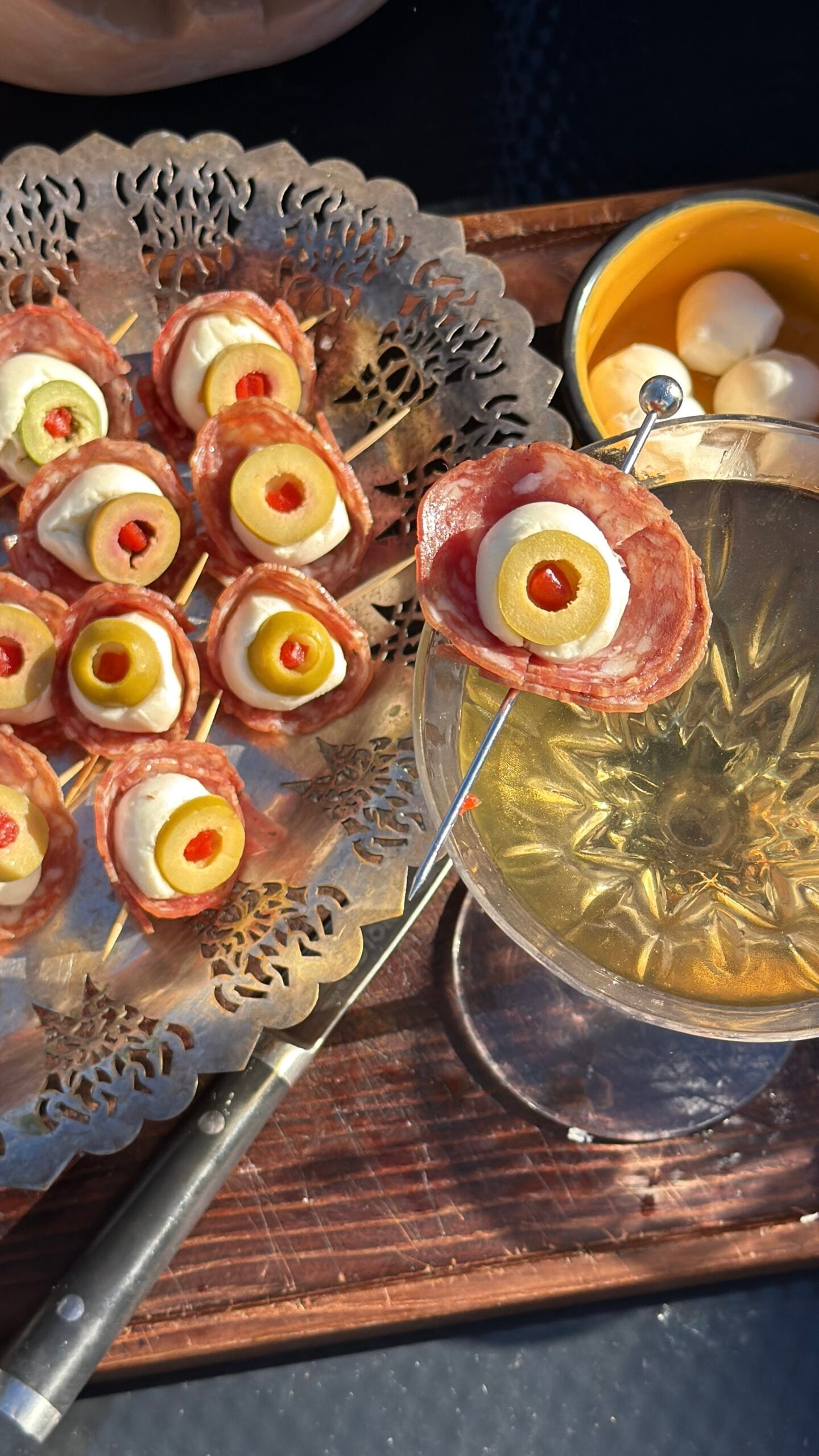 Halloween Salami Eyeballs